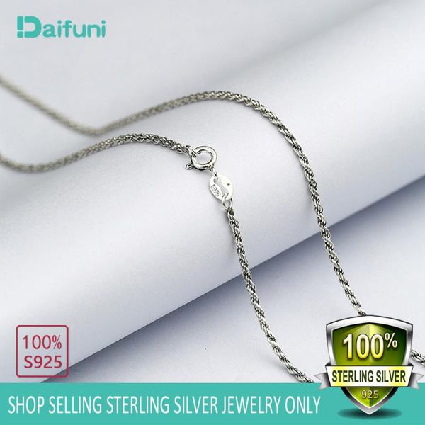 

925 sterling silver 1.5mm twisted necklace long silver fine chain classic fashion jewelry gifts for man woman with certificate