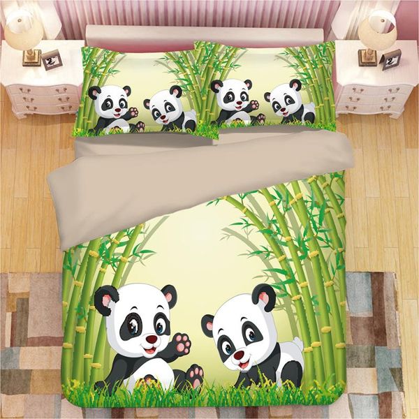 

3d panda print bedding set duvet covers pillowcases one piece comforter bedding sets bedclothes bed linen (not sheets) 03