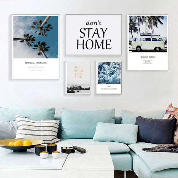 

modern wall art travel and sea wave canvas painting artwork pictures printed for living room bedroom home decorative unframed