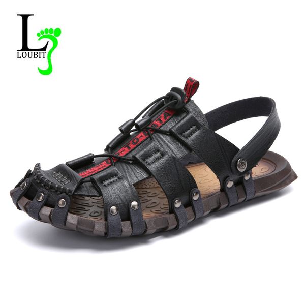 

summer sandals mens shoes breathable beach sneakers casual shoes male slippers flats footwear zapatos de hombre big size 38-47, Black