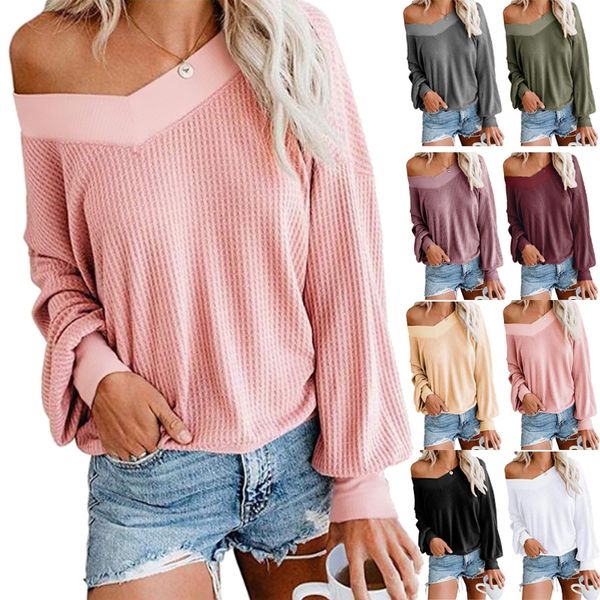 

7 color 2019 season v-neck long sleeve women's knitted 7 color 2019 sweater season v-neck long sleeve women's knitted sweater, White
