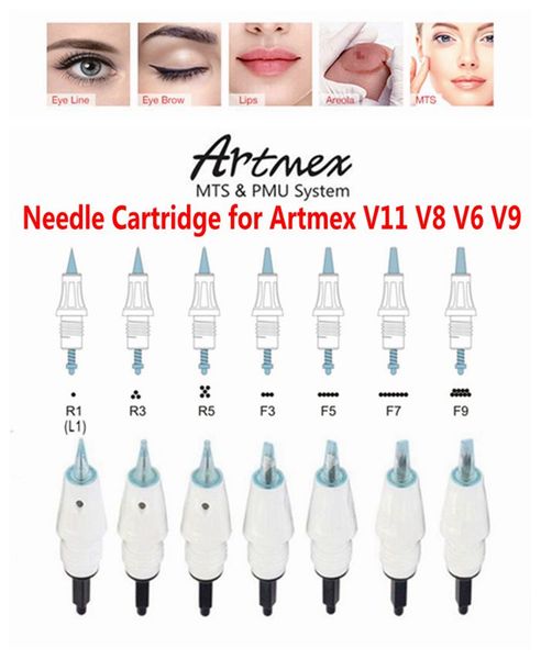 

20pcs artmex v6 v8 v9 v11 replacement needle cartridges pmu system tattoo needle body art permanent makeup derma pen