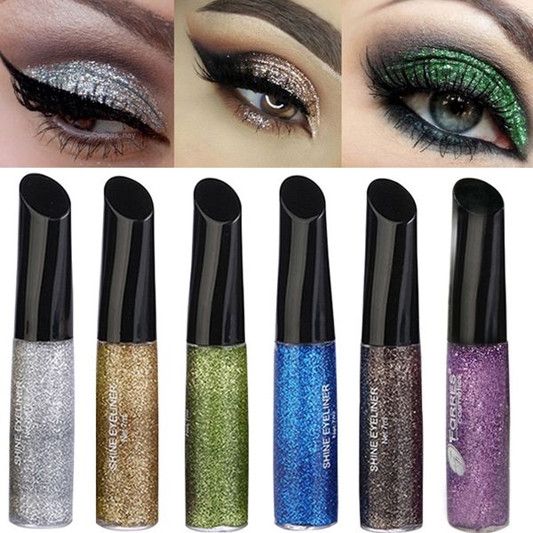 

professional 6 colors waterproof liquid eyeliner makeup beauty eyes comestic long-lasting glitter eye liner pencil make up tools