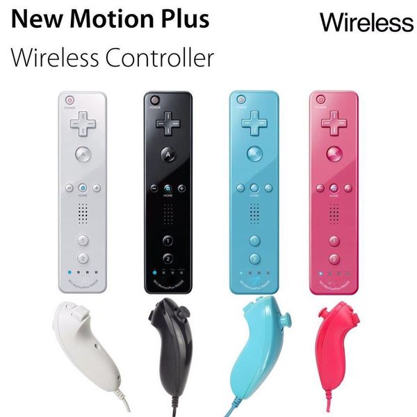 

2-in-1 motion plus inside wireless remote controller nunchuk control for nintendo wii gamepad silicone case motion sensor 40pcs/lot