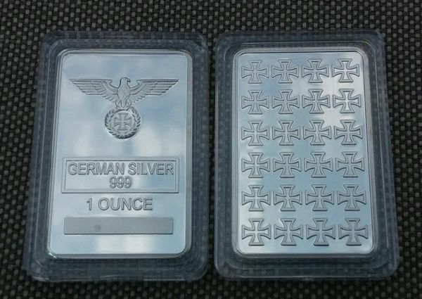 

1 oz fine german silver iron cross bar w/ air tight case iron cross german silver bullion bar,german silver bar