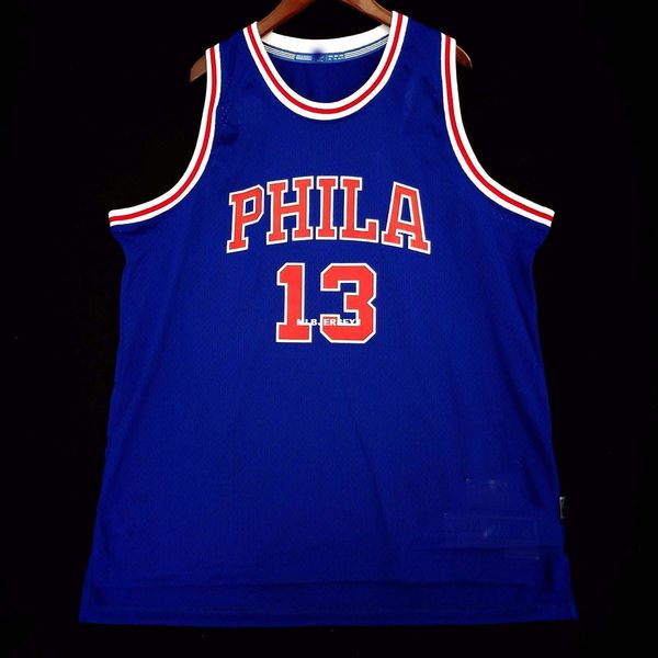 

100% stitched wilt chamberlain #13 soul vest hwc wholesale jersey 2xl 52 mens vest size xs-6xl stitched basketball jerseys ncaa, Black;blue