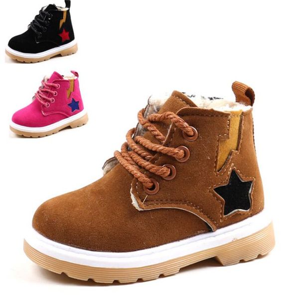 

kid boots 2019 new winter for child kid girl boy snow boots comfort thick antislip short fashion cotton-padded shoes, Black;grey