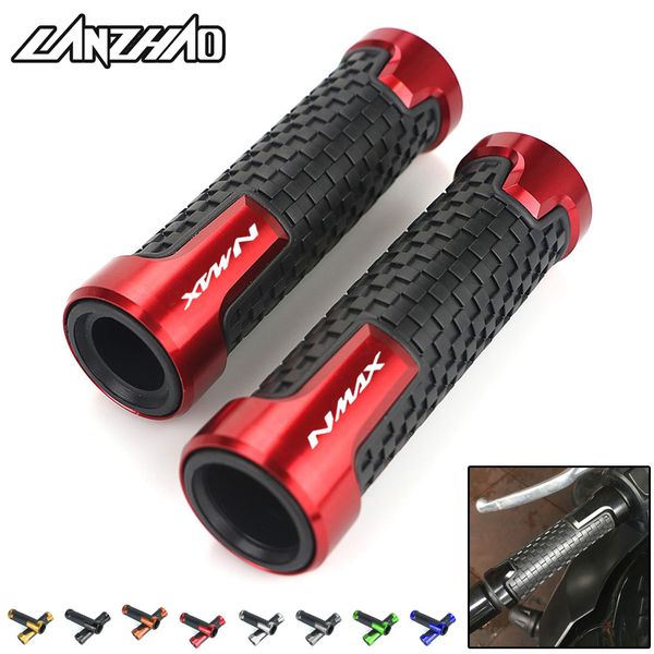 

motorcycle 7/8" 22mm hand grips cnc aluminum rubber gel grip motorbike accessories for nmax155 2017 2018 red green black