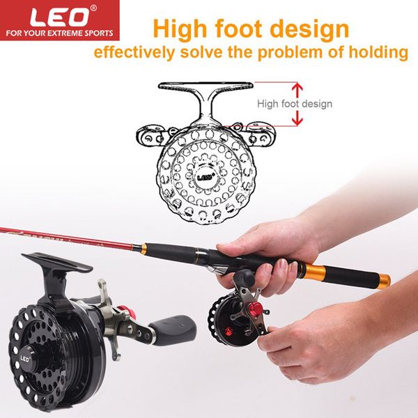 

leo new fishing coil dws60 4 + 1bb with high foot fishing reel professional metal left/right hand reel wheel