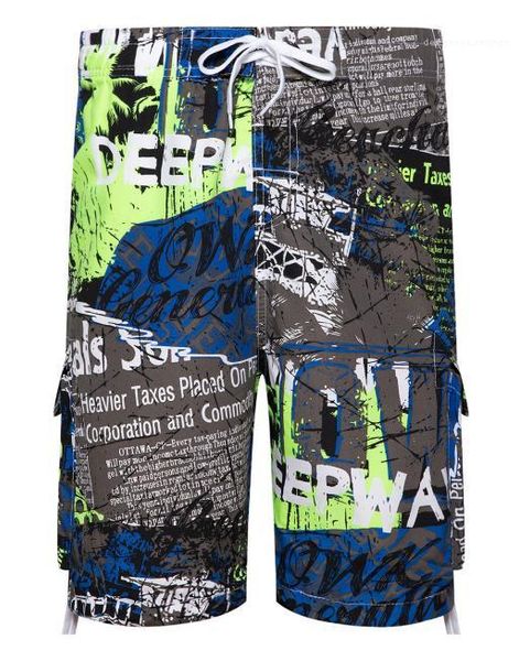 

quick dry breathable designer mens clothing vacation summer mens beach street shorts letter printed belt casual short pants, White;black