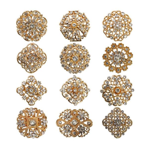 

rhinestone кристалл цветок броши булавки набор diy свадебный букет протяжки, Gray