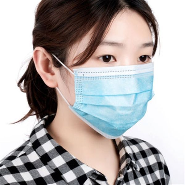 

dhl ship 2020 in stock100 1pcs box facedust 3 ply mask ear loop mouth facefor & w elastic blue revj