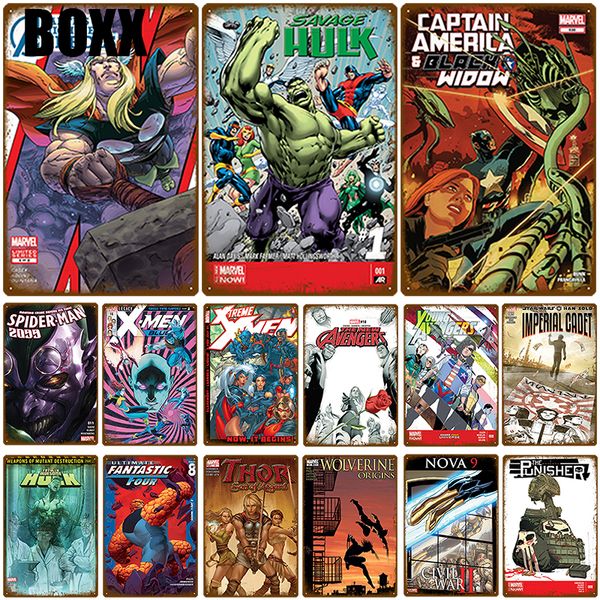 

2020 hero wall decor metal sign wall art tin sign shabby chic plaque metal vintage decor poster restaurant bed room decoration