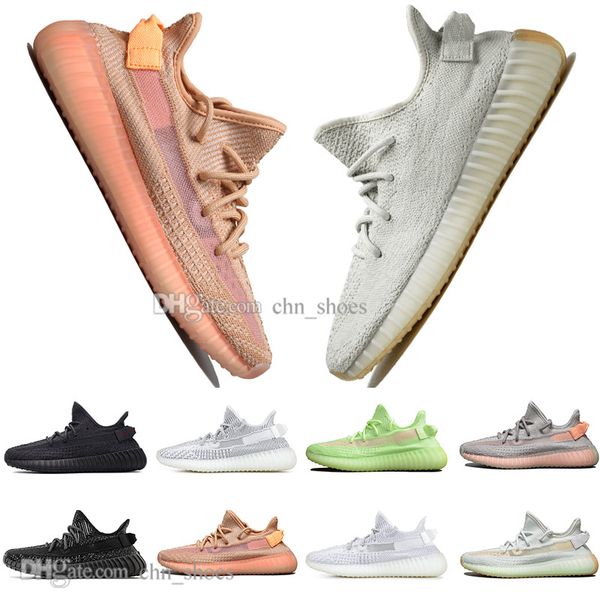 

kanye west clay v2 static reflective gid glow in the dark mens running shoes hyperspace true form women men sports designer sneakers 36-48