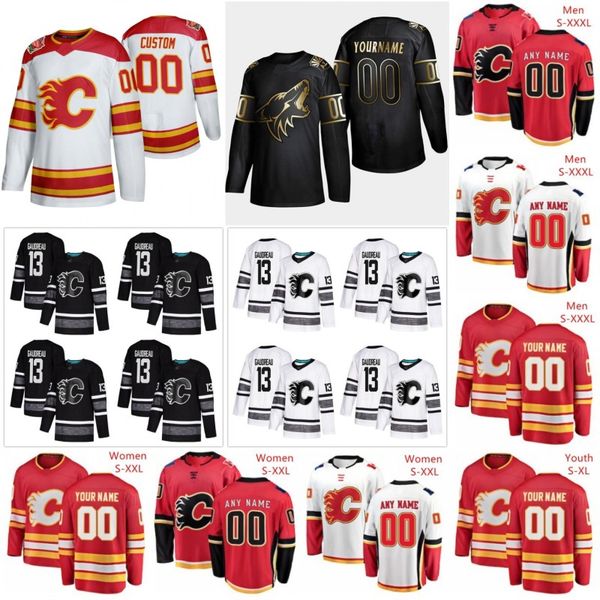 

calgary flames jerseys johnny gaudreau jersey matthew tkachuk elias lindholm noah hanifin mark giordano ice hockey jerseys custom stitched, Black;red