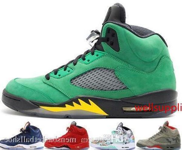 

2019 5 5s mens basketball shoes camo light aqua oregon ducks black metallic designer shoes sport sneaker 36-47