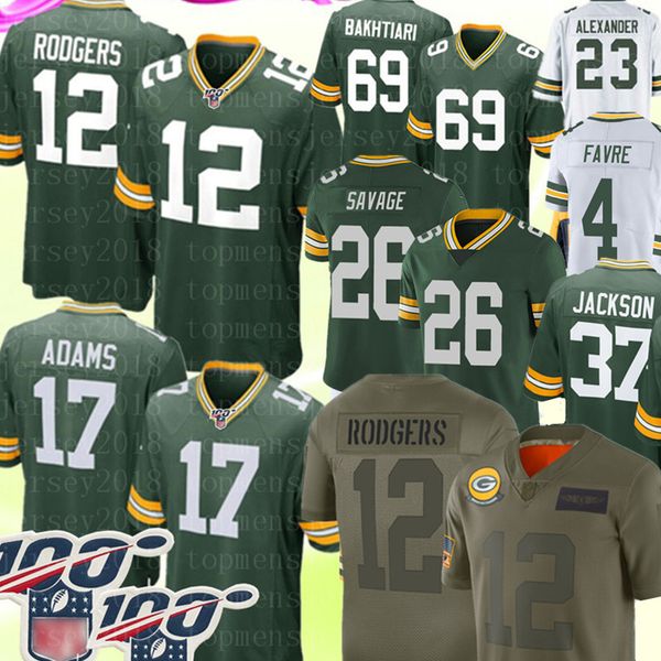 

12 aaron rodgers green bay # packer jersey 17 davante adams 69 david bakhtiari 23 jaire alexander 26 darnell savage 52 rashan gary jerseys, Black;red