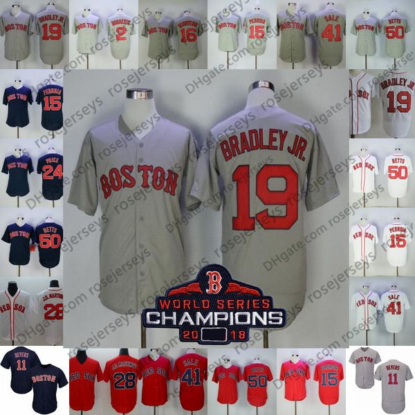 

Red jer ey bo ton ox 2018 champion 2 xander bogaert 10 david price 11 rafael dever 12 brock holt 15 du tin pedroia blue white