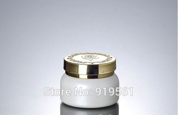

50g new orange color glass cosmetics bottles+50g jars pearl white cream jar sample