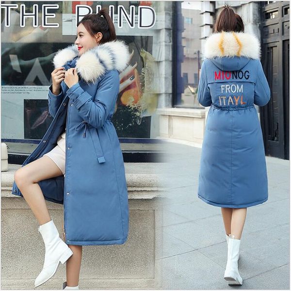 

women parka 2019 winter coat women fat hooded student jas plus size fashion long cats wet coat 366, Black