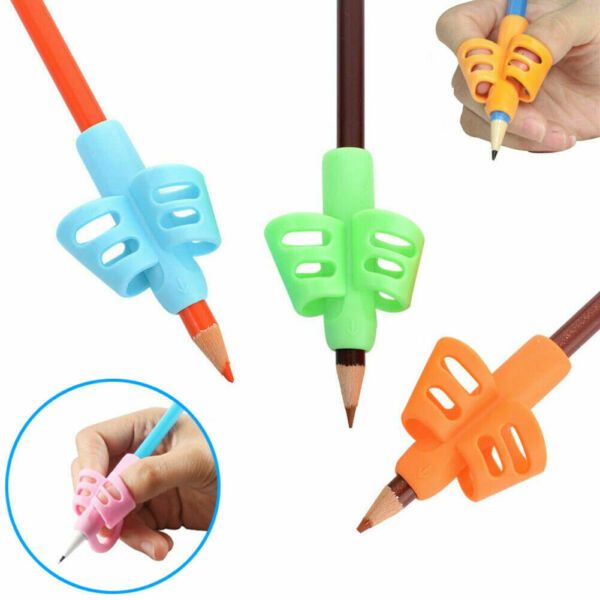 

3pcs/set children pencil holder pen writing aid grip posture correction tools training children tools random colors ing, Black;red