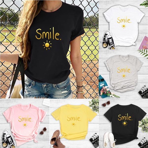 

kt7305 women's shor-sleeved simple prined female sudens' casual fashion kt7305 women's shor-sleeved t-shir simple printed t-s, White