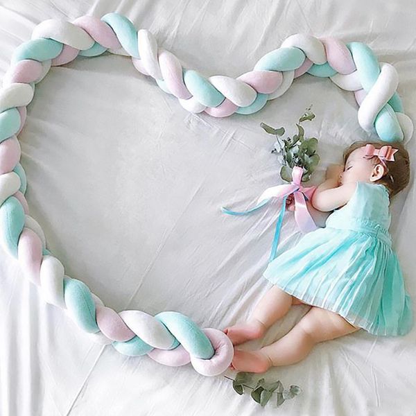 

nordic style plush stuffer long knotted braid pillow baby crib bumper cushion set baby room decoration gift plush knot pillow