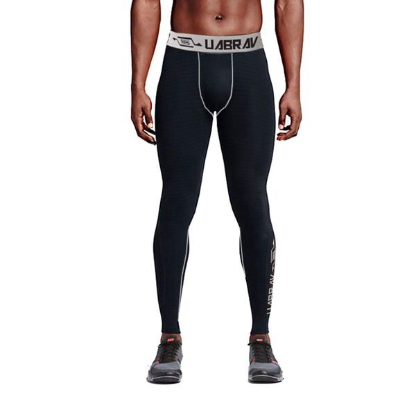 

wenyujh 2019 men sports legging sportswear running tights pants quick dry breathable pro compression gym fitness athletic pants, Black