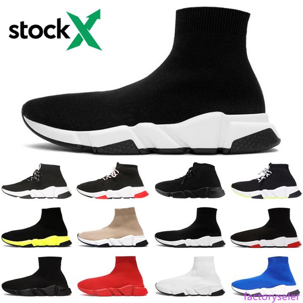 

stock x luxury designer men women casual sock shoes speed trainer triple black fashion socks platform brand mens trainers sneakers