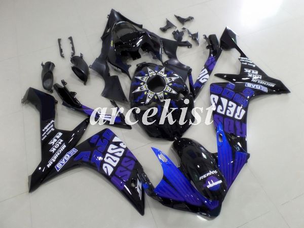 

4 gifts new abs injection mold motorcycle full tank cover fairings kit for yamaha yzf-r1 2007 2008 07 08 r1 body set dark blue black