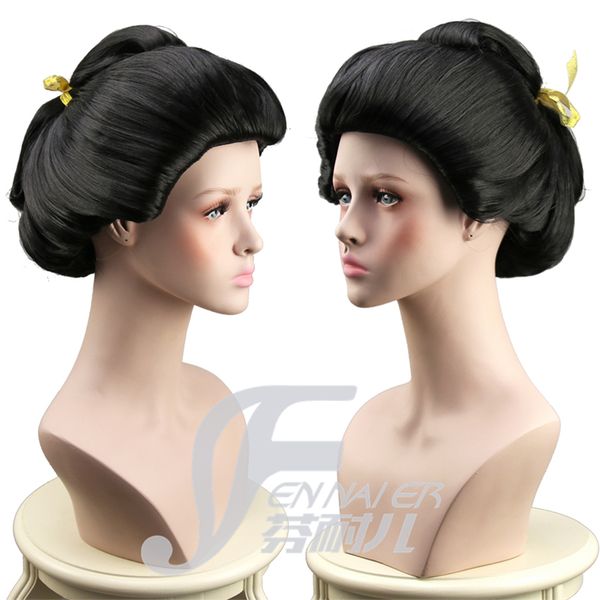 

japanese geisha flower squad big head head costume expensive black female models show cos wig ~ has been shaped