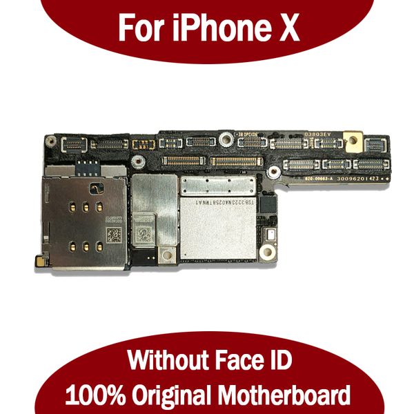 

100% original motherboard for iphone x factory unlock mainboard no face id with full chips ios system logic board good working