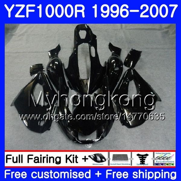 Corpo para Yamaha Gloss Preto Thunderace YZF1000R 96 97 98 99 00 01 238hm.3 YZF-1000R YZF 1000R 1996 1997 1998 1999 2000 Fairings Kit