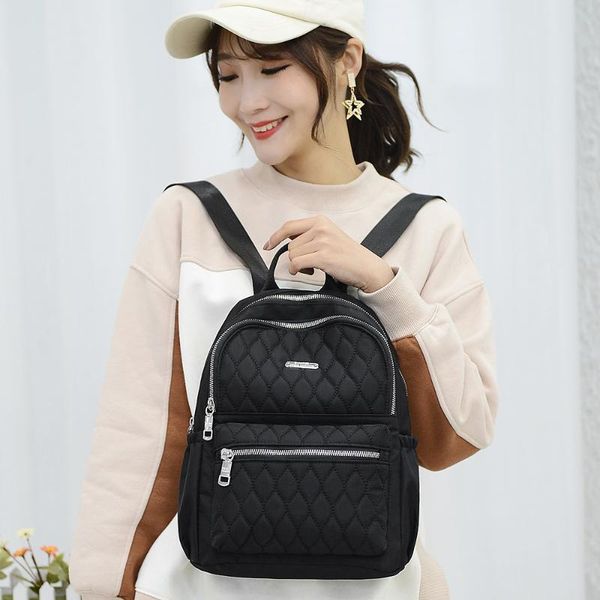 

2020 new fashion diamond lattice women backpack casual travel backpacks large capacity school bags for teens