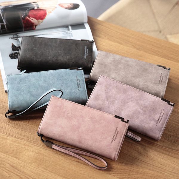 

brand large capacity women wallets fashion pu leather long women wallets retro design coin zipper ladies purse female clutch, Red;black