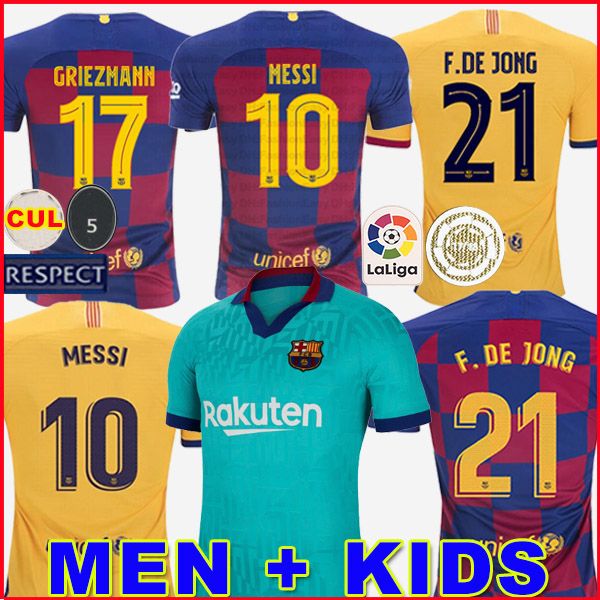 

2019 2020 occer jer ey barcelona cami eta de fÃºtbol men kid 19 20 barca me i griezmann de jong rakitic thrid football hirt