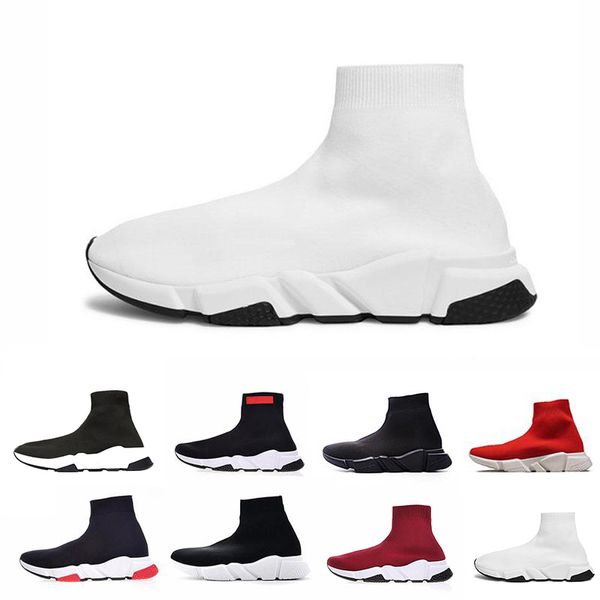 

2019 Brand Sock Shoes Designer Athletic Sneakers Triple Black white blue Cheap Breathable Casual Simple high quality 36-45 new arrival