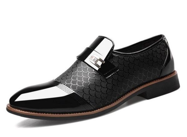 

2019 formal shoes men oxfords business wedding social handsome mens dress shoes, Black
