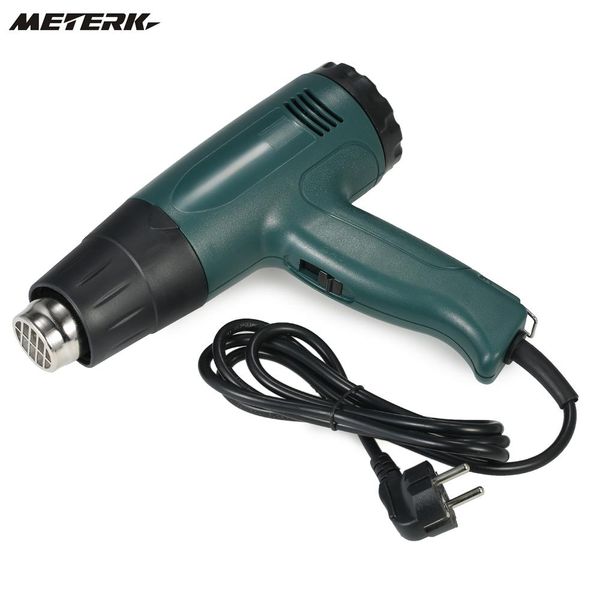 

meterk temperature-controlled electric air gun heat gun tool set with 4pcs nozzles 1800w ac220v paint stripper air blower