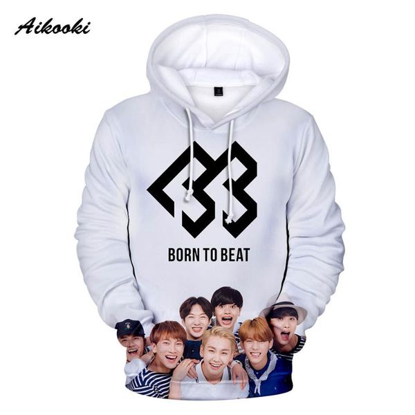

novelty 3d btob hoodies boys/girls hoody sweatshirts spring/autumn hooded born to beat singer star men polluvers cool design, Black