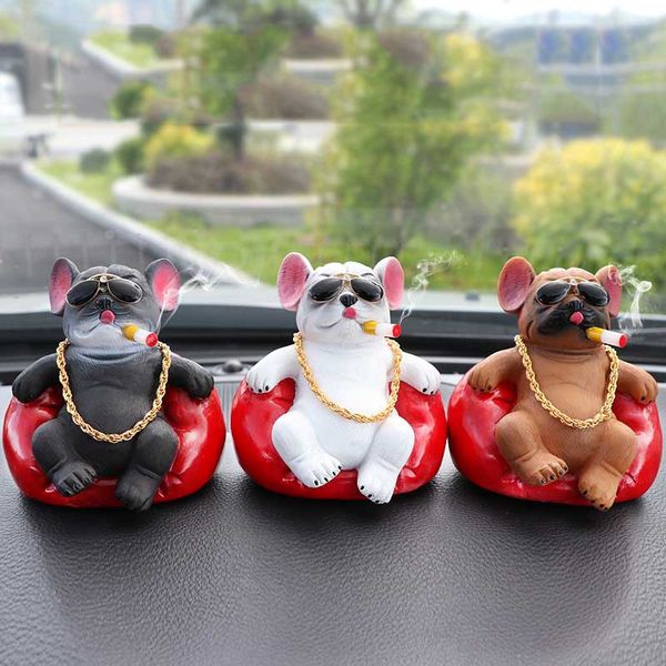 

creative car decoration accessories social dog smoking dog car personality decoration auto product universal accessories