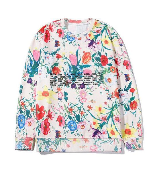 

mens designer hoodies spring brand hoodie for men women sweatshirts with flowers long sleeve pullover mens m-2xl wholesale, Black