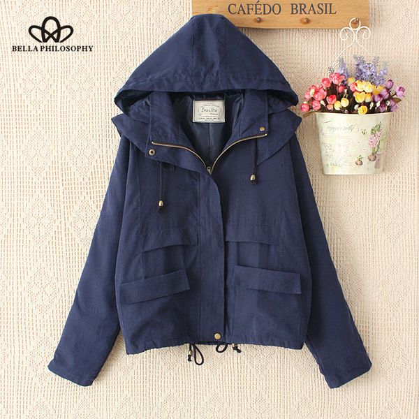 

2018 новый осень зима женщины куртка летучая мышь-рукав свободные повседневная ветровка с капюшоном женщины куртка пальто темно-синий армия, Black;brown