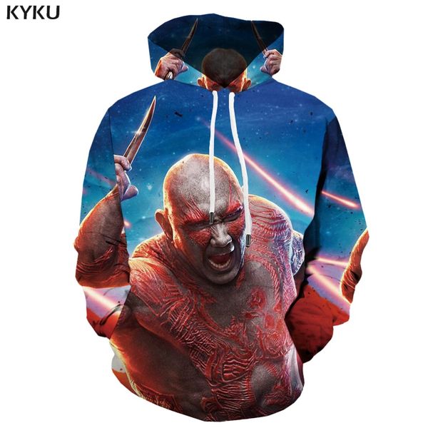 

kyku brand galaxy guard sweatshirts men war sweatshirt printed film hoody anime character 3d printed metal hooded casual unisex, Black