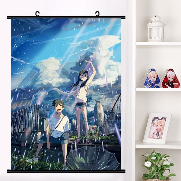 

anime tenki no ko weathering with you amano hina morijima hodaka wall scroll mural poster wall hanging poster home decor