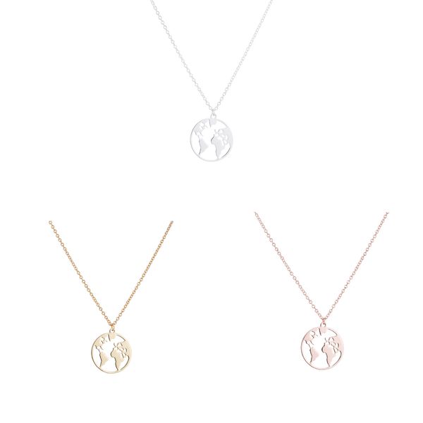 

women hollow pattern necklace lady girl round neck pendant plating copper jewelry, Silver