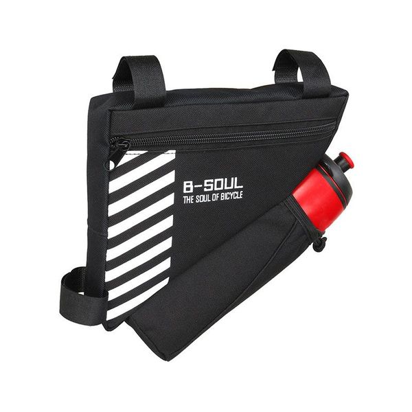 

b-soul bike triangle-bag for bicycle front frame bag cycling tube bag with water bottle pocket bicycle accessories(black