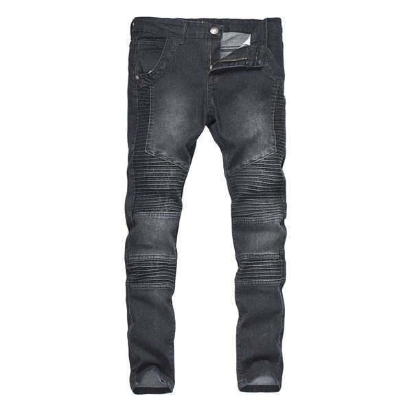 

draped mens jeans biker street designer slim fit male hombres pencil pantalones trousers, Blue