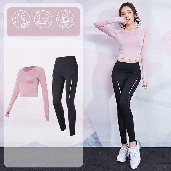 

sports suits womens gym yoga set outfit high waist legging and cropped fitness sportswear running workout clothing 2-3pcs