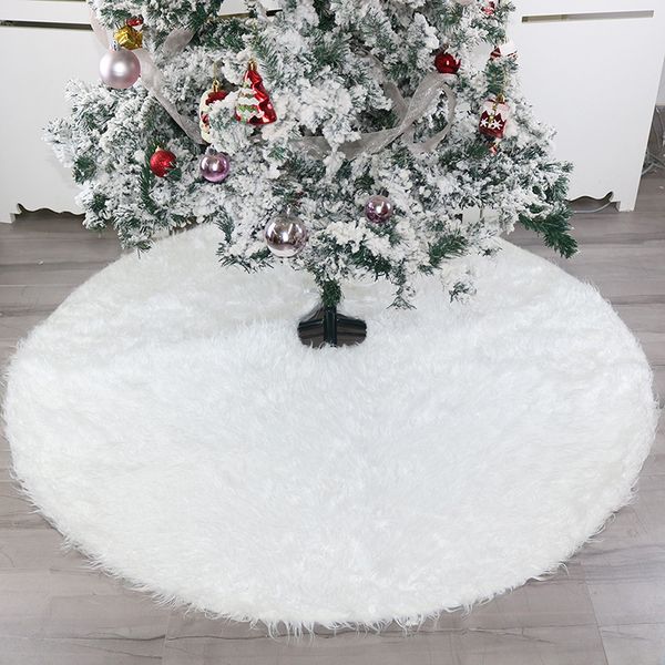 

new christmas decorations christmas tree holiday supplies pure white plush tree skirt dress custom